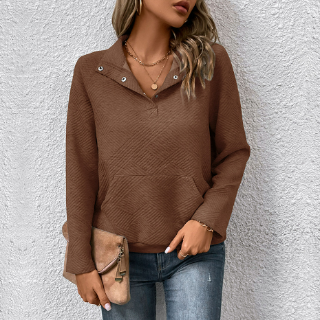 Damen-Pullover mit Knöpfen und Taschen