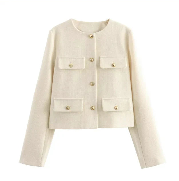 Krohn-e | Vintage Blazer mit Langen Ärmeln für Frauen