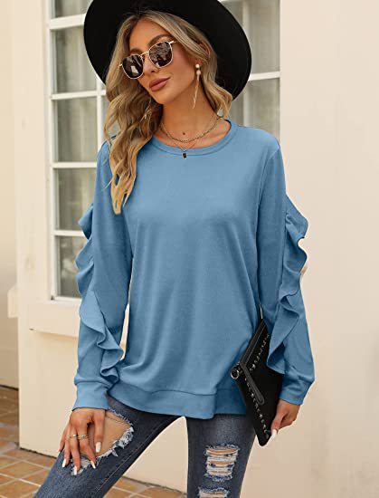 Fudus Langarm-Rundhals-Oberteil