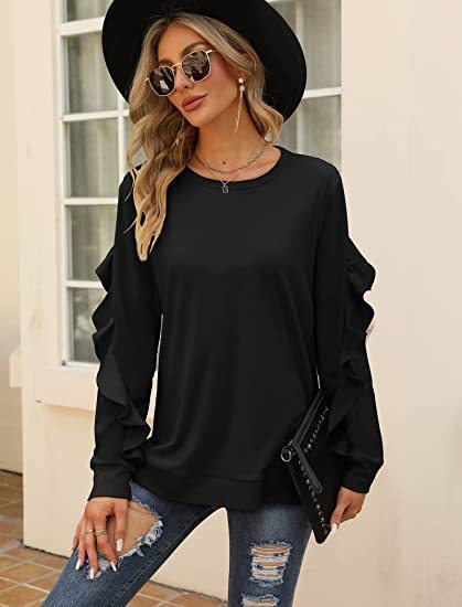 Fudus Langarm-Rundhals-Oberteil