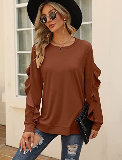 Fudus Langarm-Rundhals-Oberteil