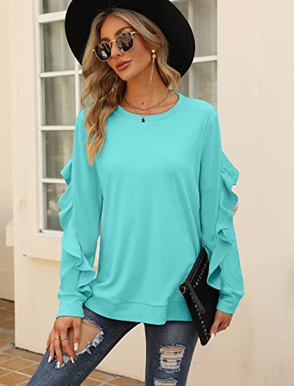 Fudus Langarm-Rundhals-Oberteil