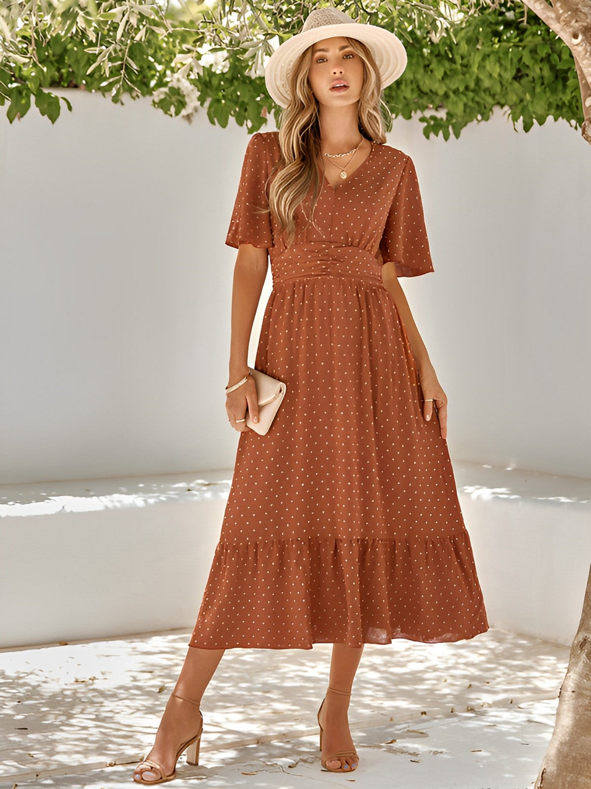 Wickel-Maxikleid mit Gürtel - Minerva