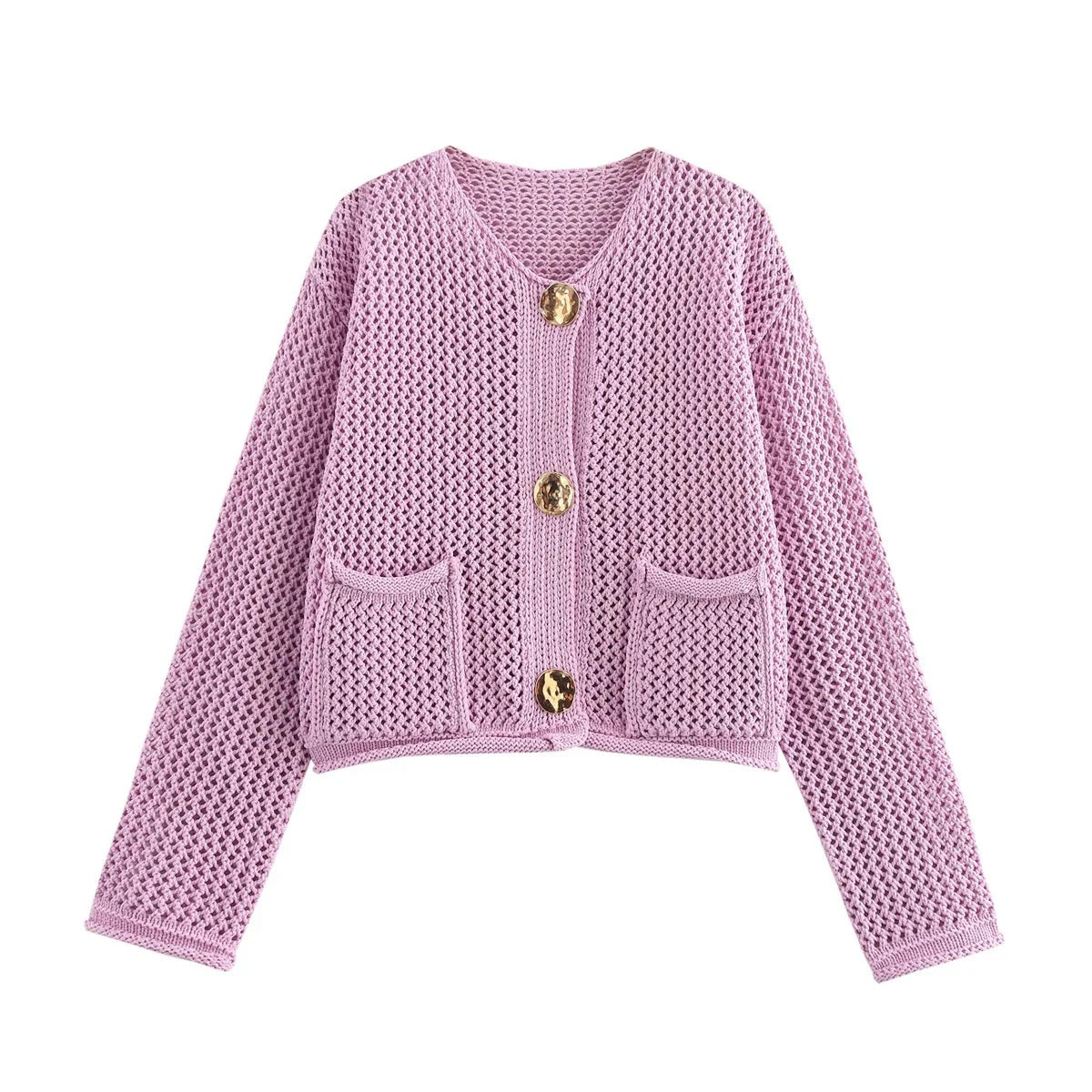 Krohn-e | Strickjacke mit Goldenen Knöpfen Perfekt für Den Herbst