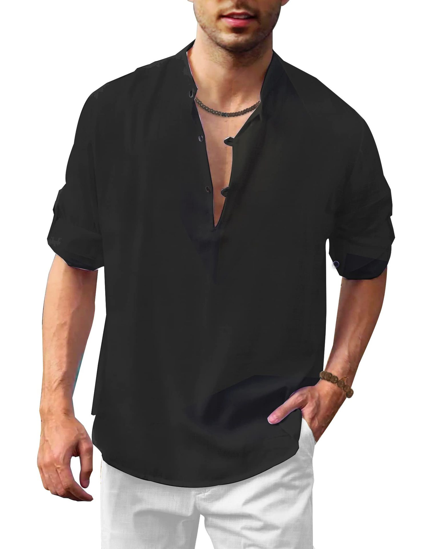 Fudus Hemd im klassischen Leinen-Stil