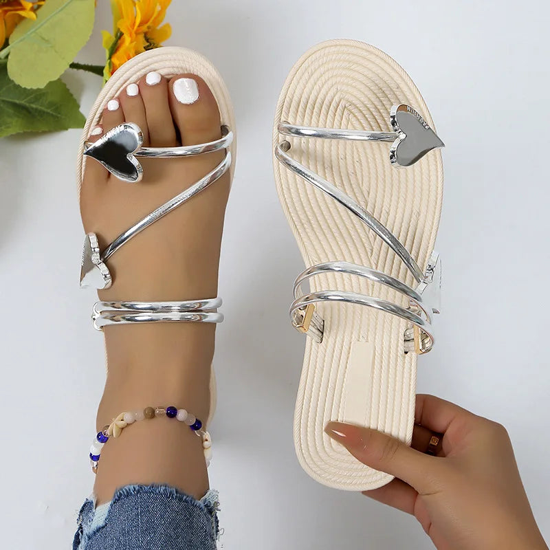 KROHN-E Damen Strass-Sandalen Verstellbare Riemen