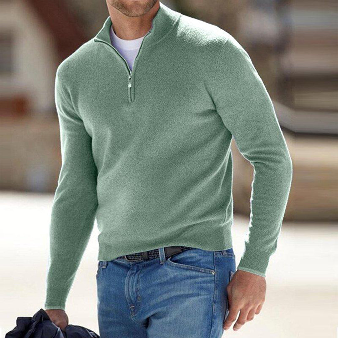 Karl | Herren pullover Quarter-Zip Stehkragen Slim Fit