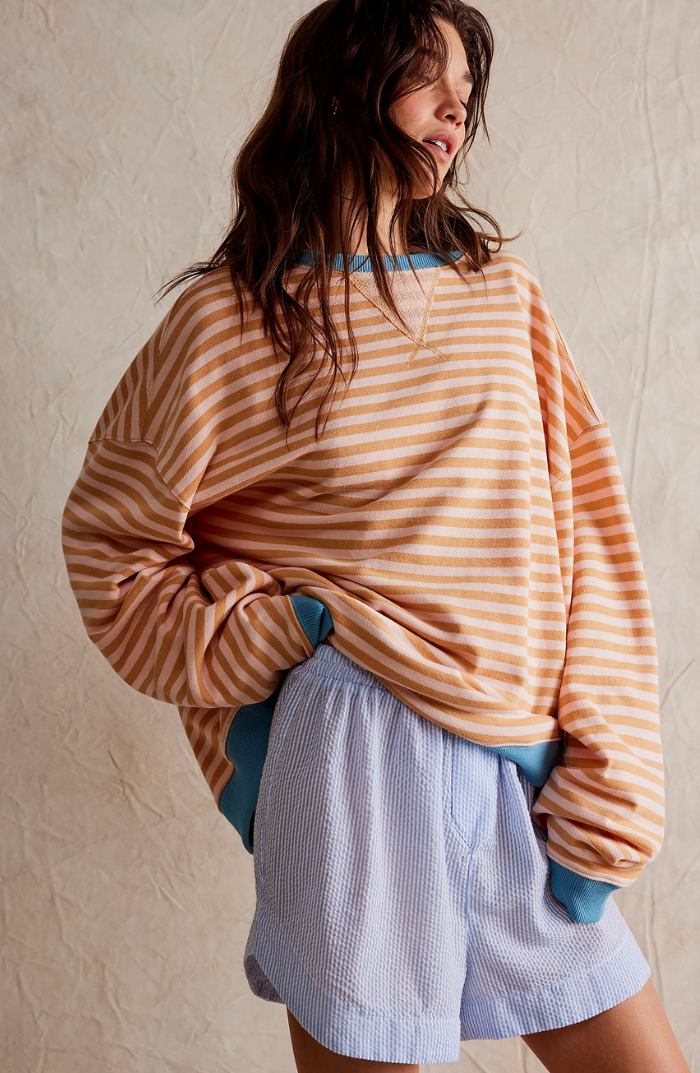 Krohn-e | Lässiges Gestreiftes Sweatshirt Weich und Stilvoll Perfekt für Entspannte Tage