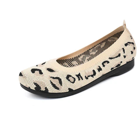 Flache Ballettschuhe mit Zebramuster aus Hyazinthenmaterial