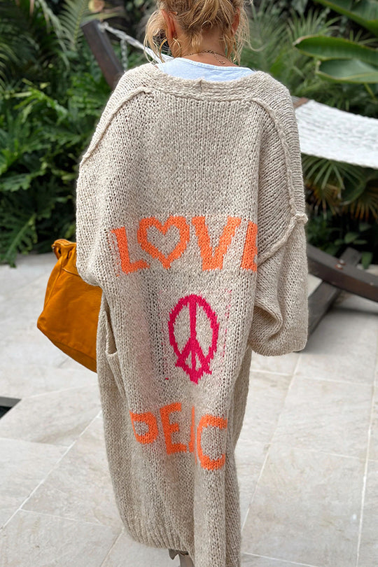 Krohn-e | Stilvolle Gestrickte Lange Strickjacke