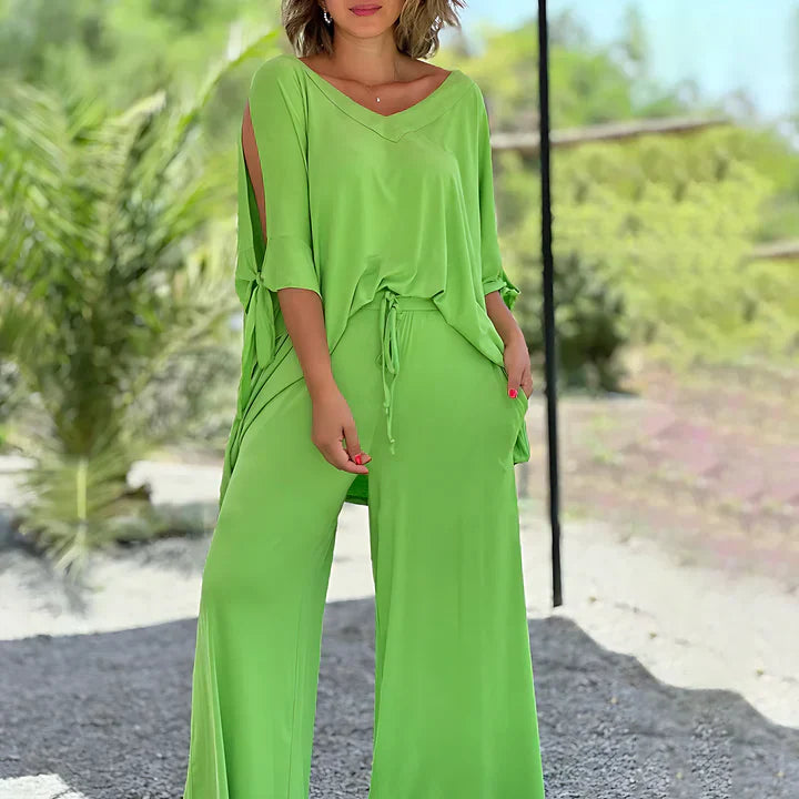 Fudus: Locker sitzende Bluse und Hose mit Kordelzug