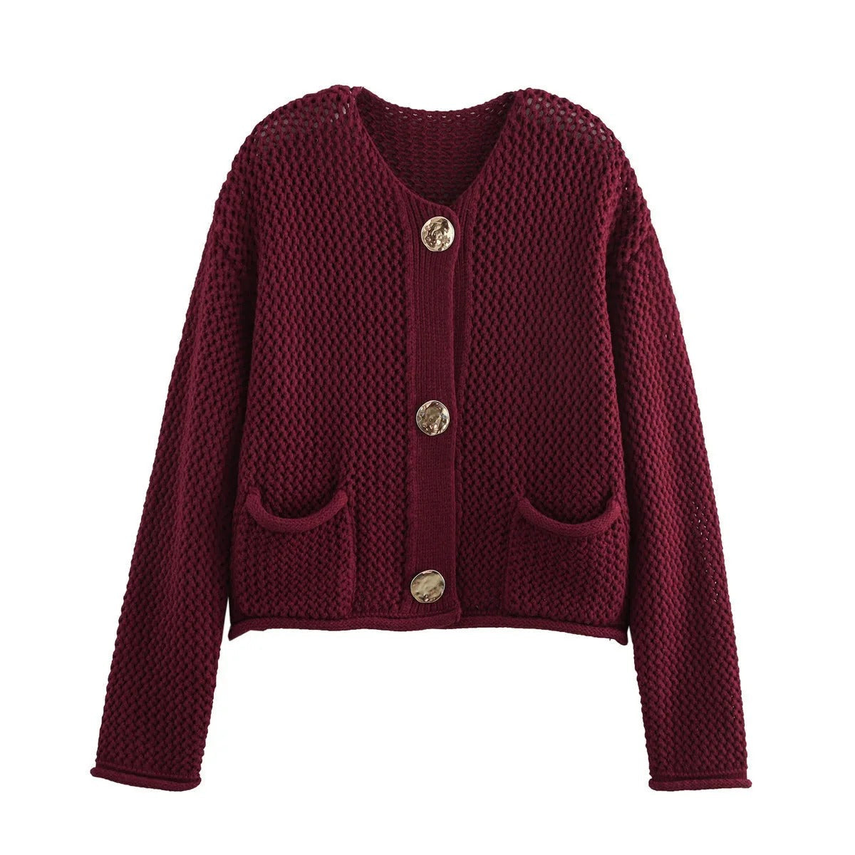Krohn-e | Strickjacke mit Goldenen Knöpfen Perfekt für Den Herbst