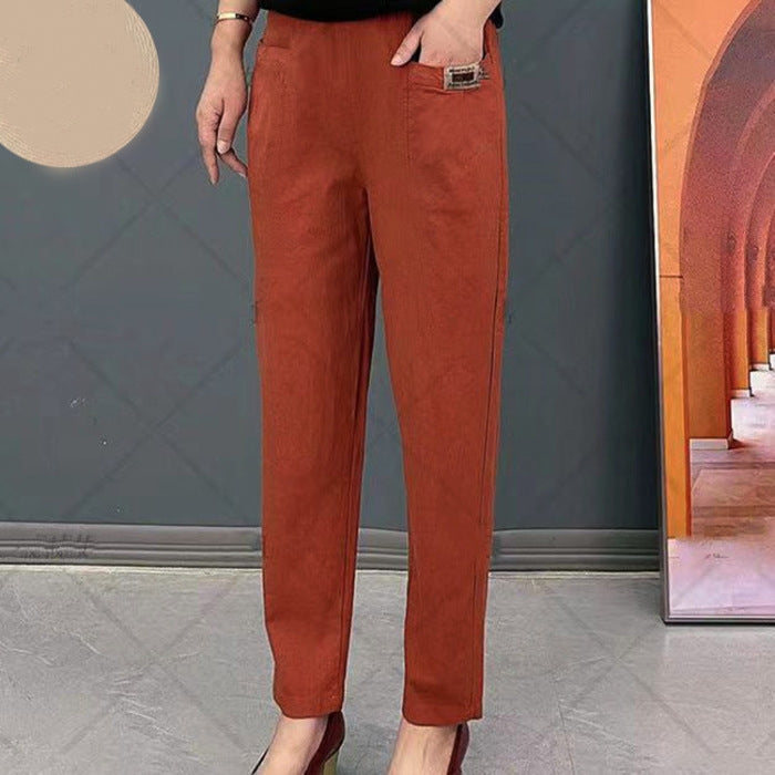 Sofia | Damen Hose Elastischer Bund Gerade Chino Freizeit