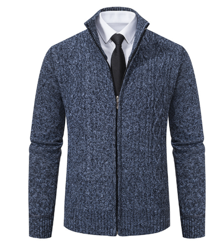 Krohn-e | Strickcardigan mit Reißverschluss und Muster Acryl Bequem und Warm