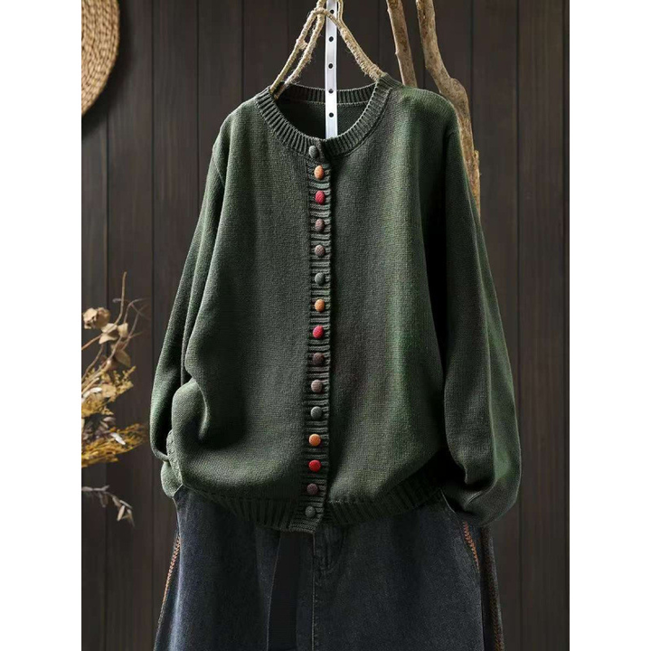 KROHN-E Damen Strick-Cardigan Gemütlich Atmungsaktiv One Size