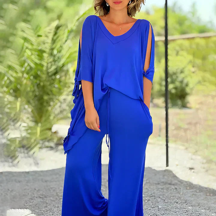 Fudus: Locker sitzende Bluse und Hose mit Kordelzug