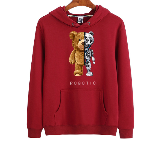 Hoodie mit Roboter-Teddybär-Motiv für Herren und Damen