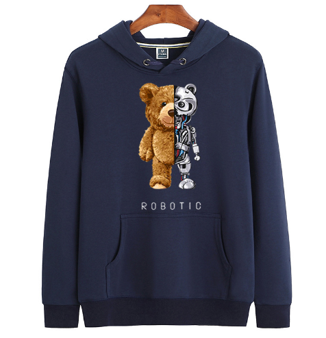 Hoodie mit Roboter-Teddybär-Motiv für Herren und Damen