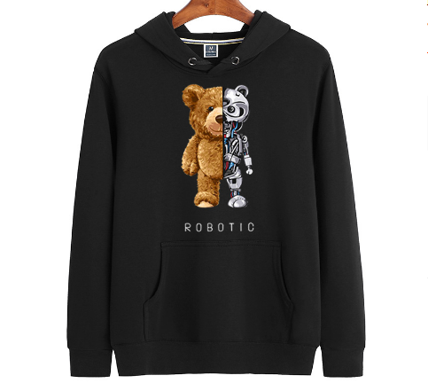 Hoodie mit Roboter-Teddybär-Motiv für Herren und Damen