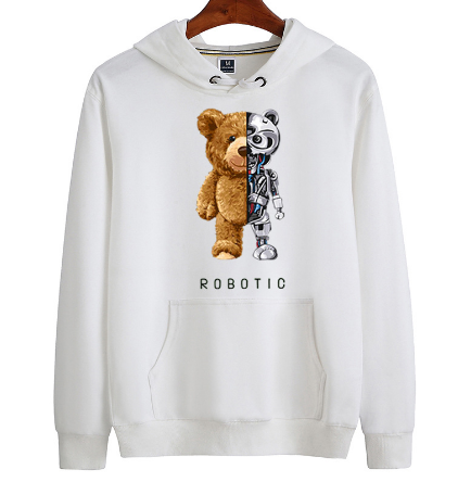 Hoodie mit Roboter-Teddybär-Motiv für Herren und Damen