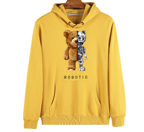 Hoodie mit Roboter-Teddybär-Motiv für Herren und Damen