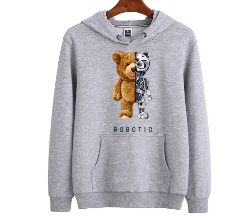 Hoodie mit Roboter-Teddybär-Motiv für Herren und Damen