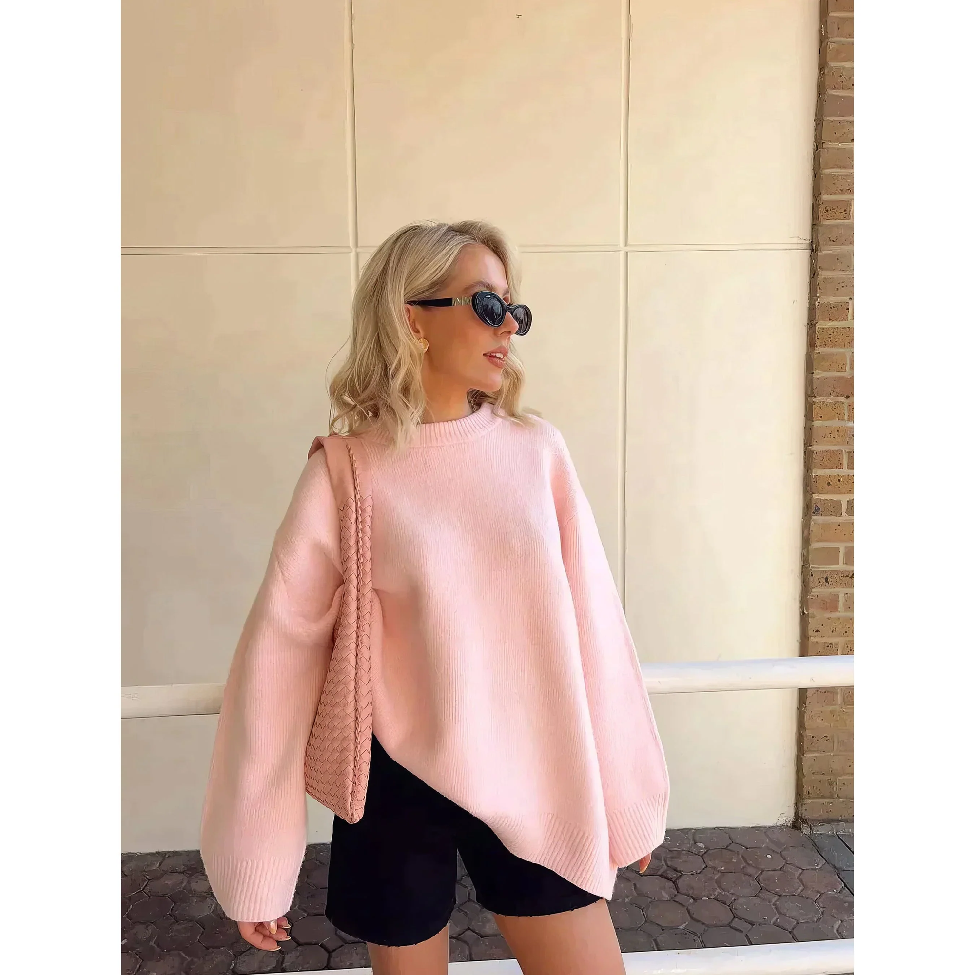 Krohn-e | Übergröße RosA-Damenpullover mit Langen Ärmeln