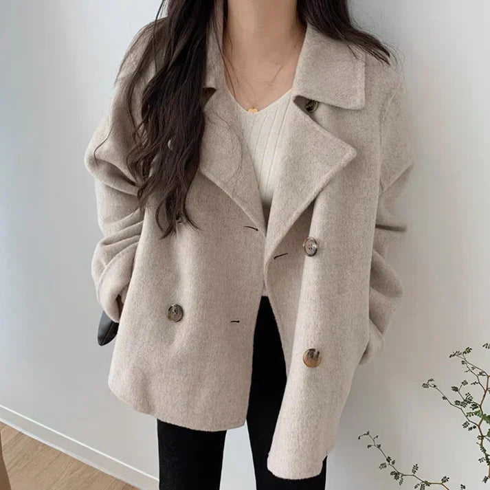 Krohn-e | Mantel - Wolle - Doppelt-Geknöpft - Oversized Fit - Klassiker Schnitt