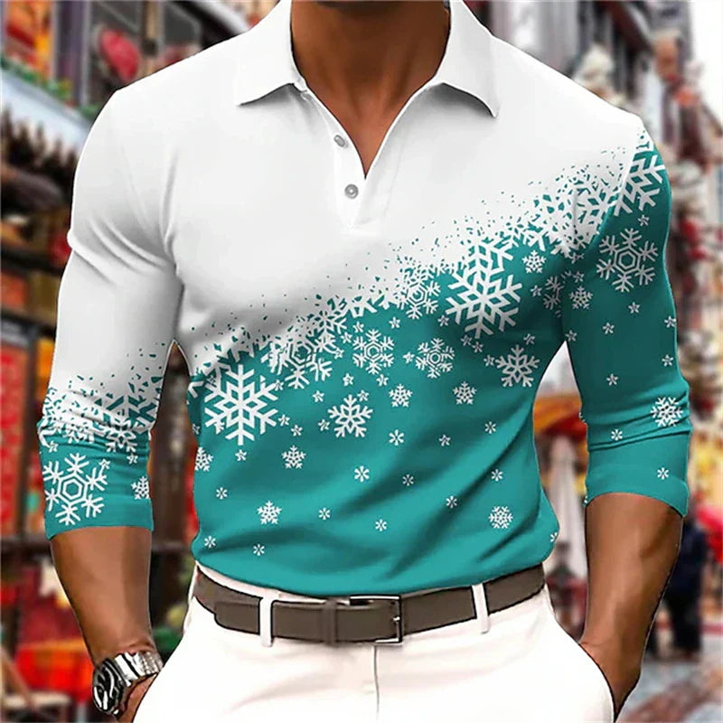 Langarm-Weihnachtspolohemd Maxy