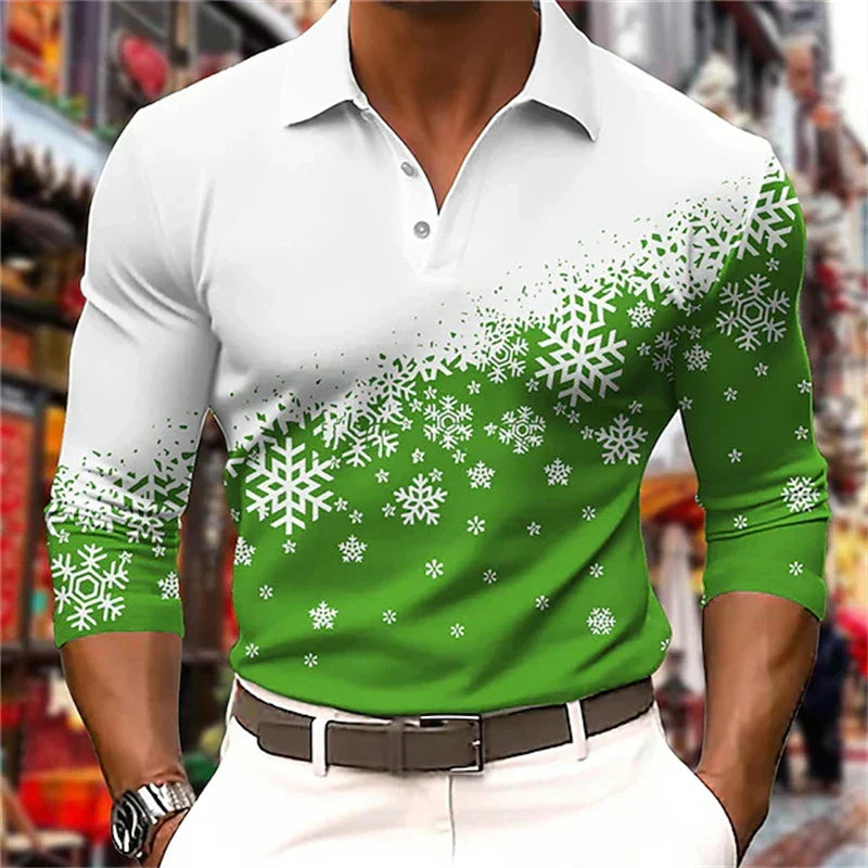 Langarm-Weihnachtspolohemd Maxy