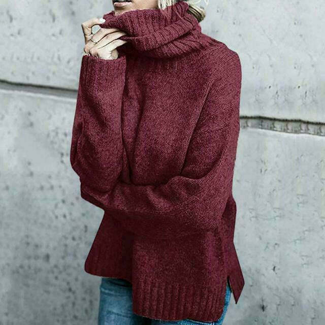 Krohn-e | Pullover - Damen Herbst Übergröße Strick Rollkragenpullover