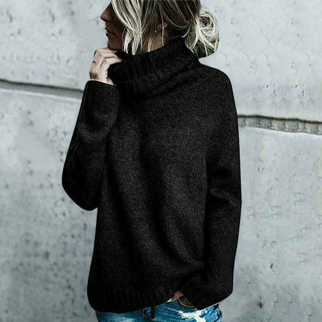 Krohn-e | Pullover - Damen Herbst Übergröße Strick Rollkragenpullover
