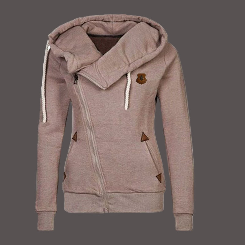 Krohn-e | Kapuzenpullover Jacke Asymmetrischer Reißverschluss