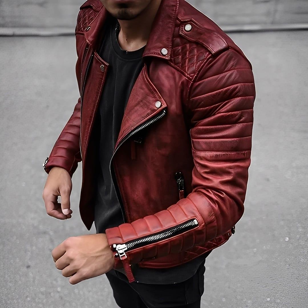 Krohn-e | Retro Lederjacke für Herren im stilvollen Design