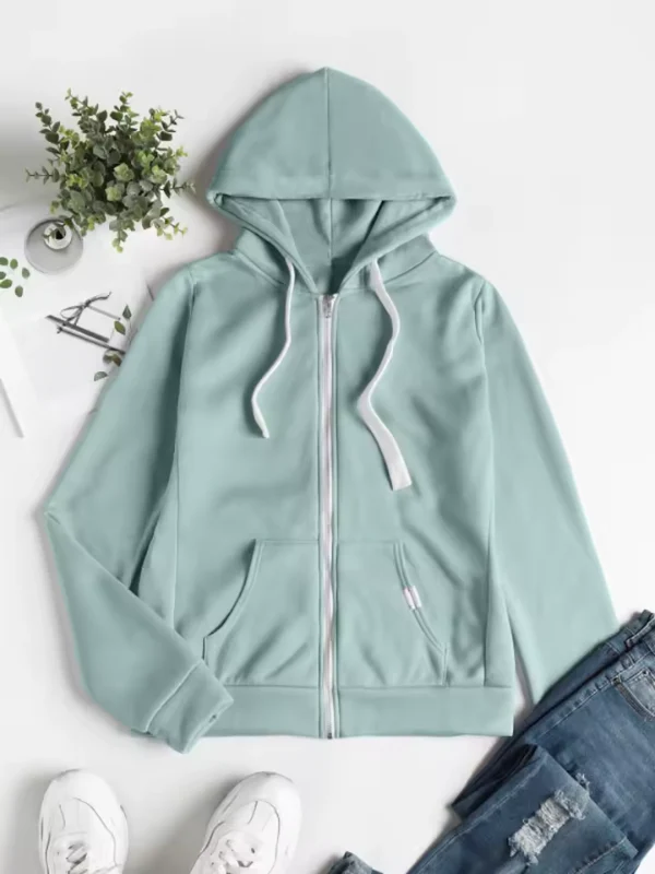 Krohn-e | Zip up Kapuzenpullover Kordelzug Kapuze