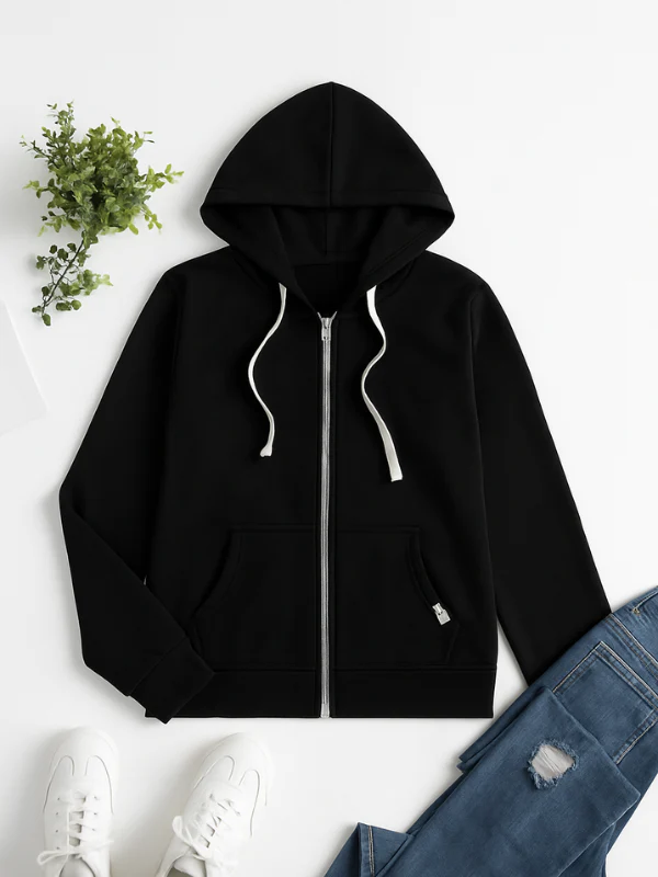 Krohn-e | Zip up Kapuzenpullover Kordelzug Kapuze