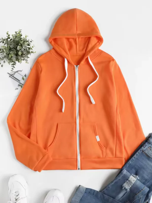 Krohn-e | Zip up Kapuzenpullover Kordelzug Kapuze