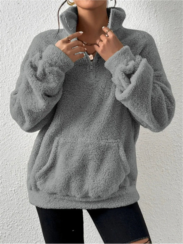Krohn-e | Übergröße Damen Fleece Kapuzenpullover mit Kapuze