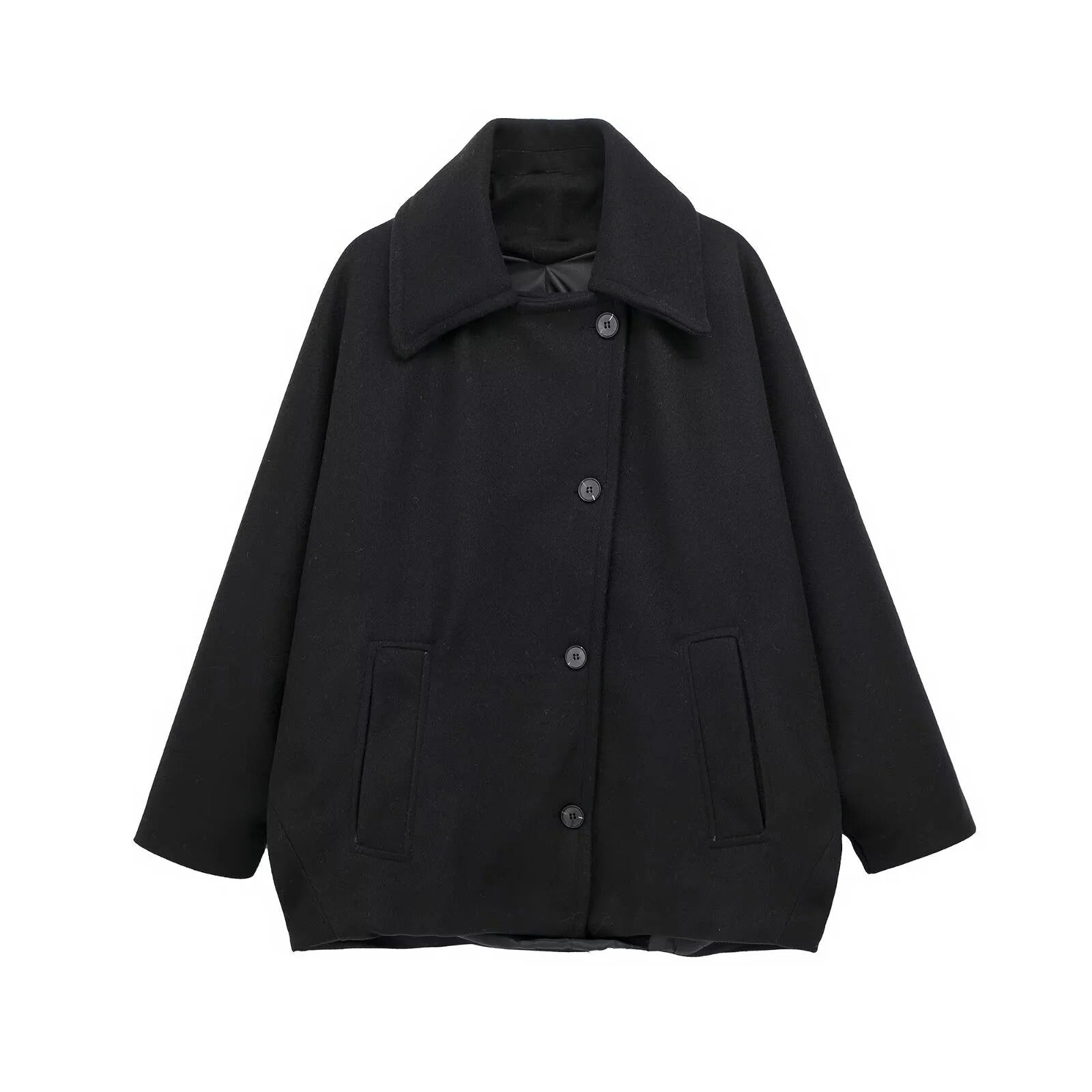 Krohn-e | Übergröße Peacoat Doppelreiher Knopfleistenjacke