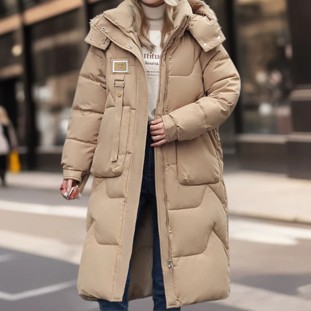 Krohn-e | Steppjacke - Oversized Passform - Lange Länge - Mit Kapuze - Warme Isolierung