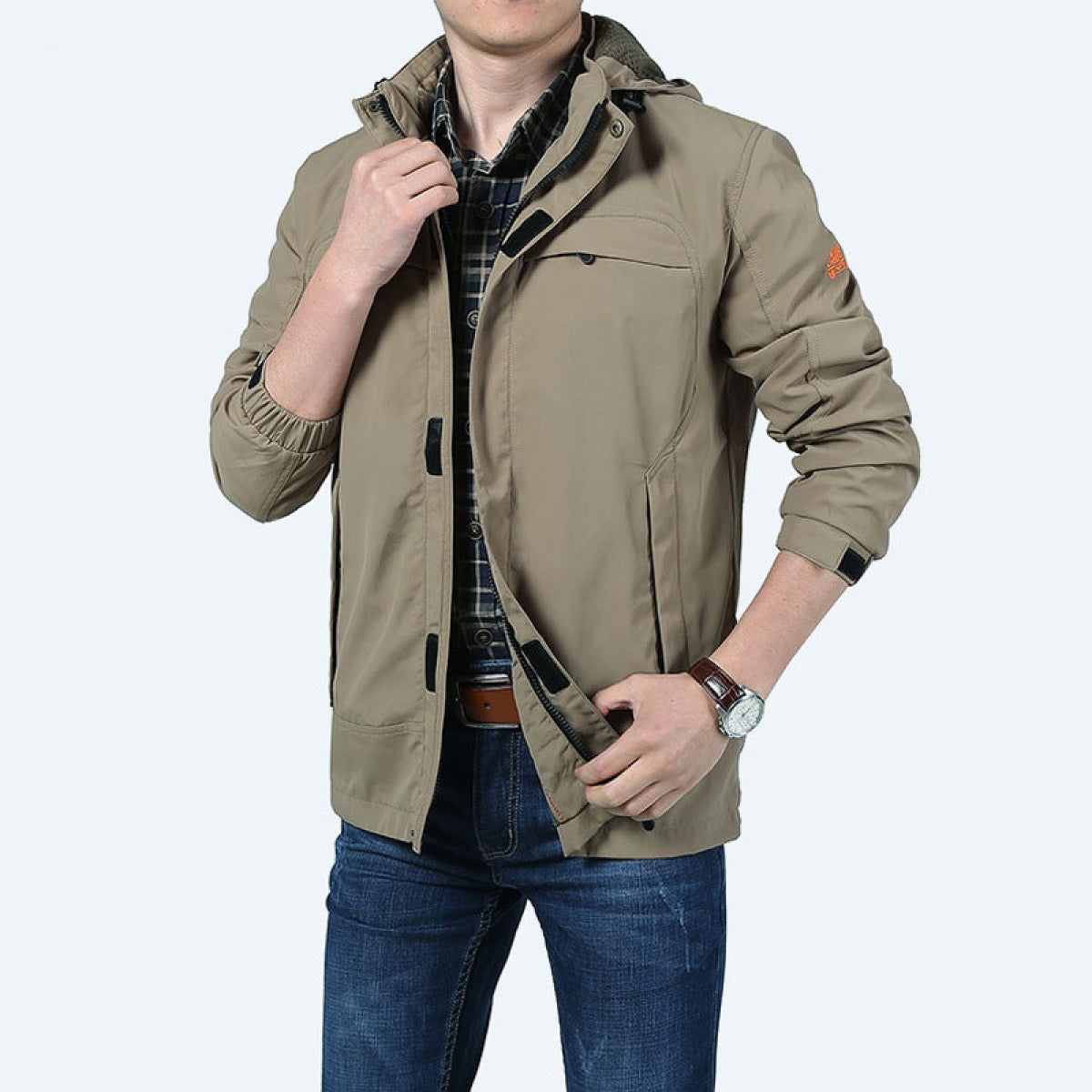 Krohn-e | Wasserdichte lässige Herrenjacke mit funktionalen Taschen