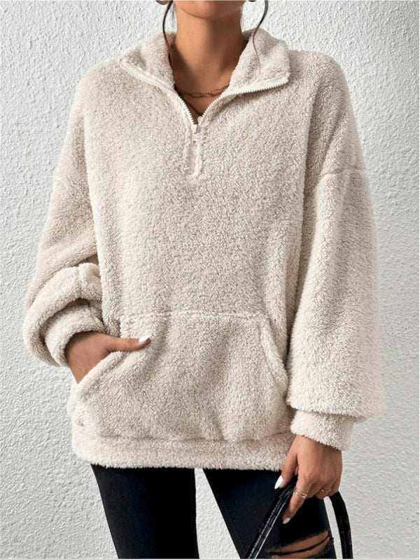 Krohn-e | Übergröße Damen Fleece Kapuzenpullover mit Kapuze