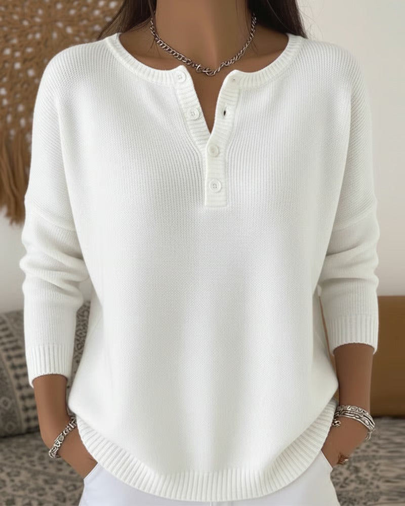 Krohn-e | Klassische Strickjacke mit Knöpfen und langen Ärmeln