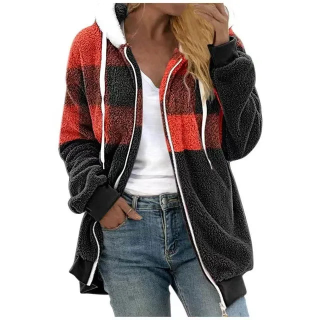 Krohn-e | Kapuzen Sweatshirtjacke Plüsch Fleece