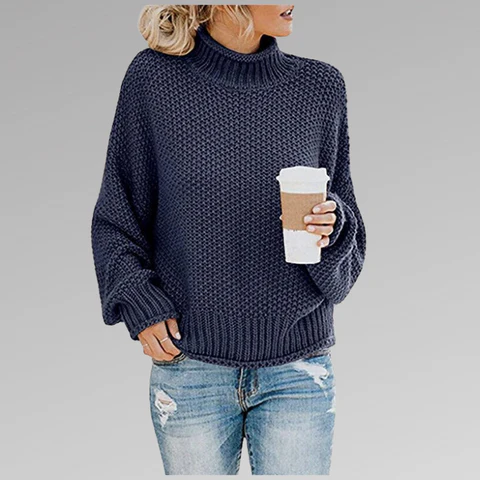Krohn-e | Weicher Damen Rollkragenpullover mit Strickstruktur