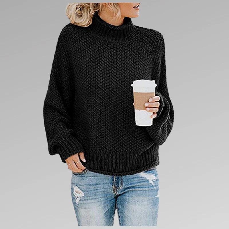 Krohn-e | Weicher Damen Rollkragenpullover mit Strickstruktur