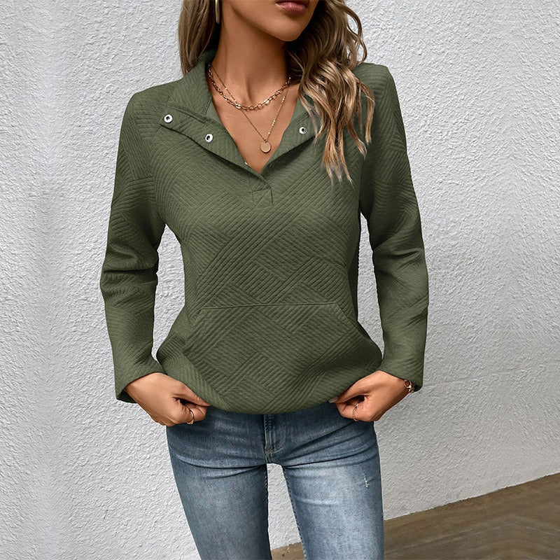 Krohn-e | Sweatshirt Stehkragen mit Druckknöpfen
