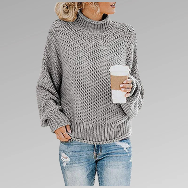 Krohn-e | Weicher Damen Rollkragenpullover mit Strickstruktur