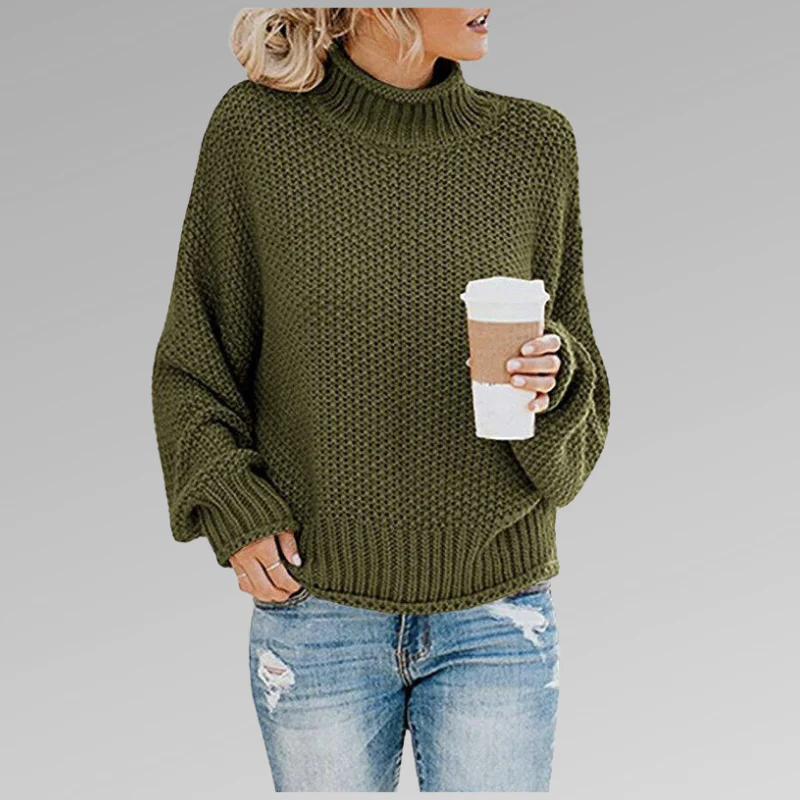 Krohn-e | Weicher Damen Rollkragenpullover mit Strickstruktur