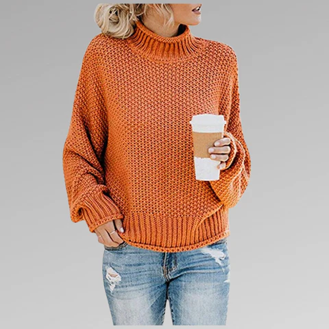 Krohn-e | Weicher Damen Rollkragenpullover mit Strickstruktur